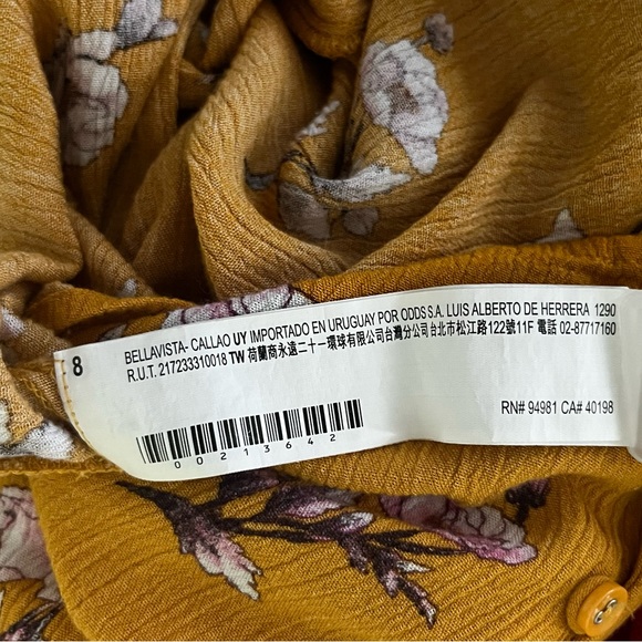 Forever 21 Yellow Floral Button Down Flowy Crop Top - Picture 7 of 7